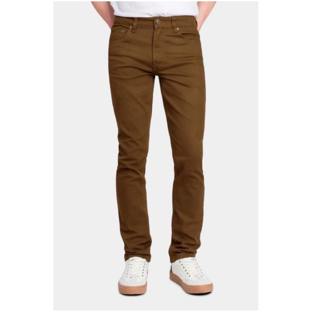 NoEnd Denim Mens Skinny Brown Jeans Made in USA Size 33